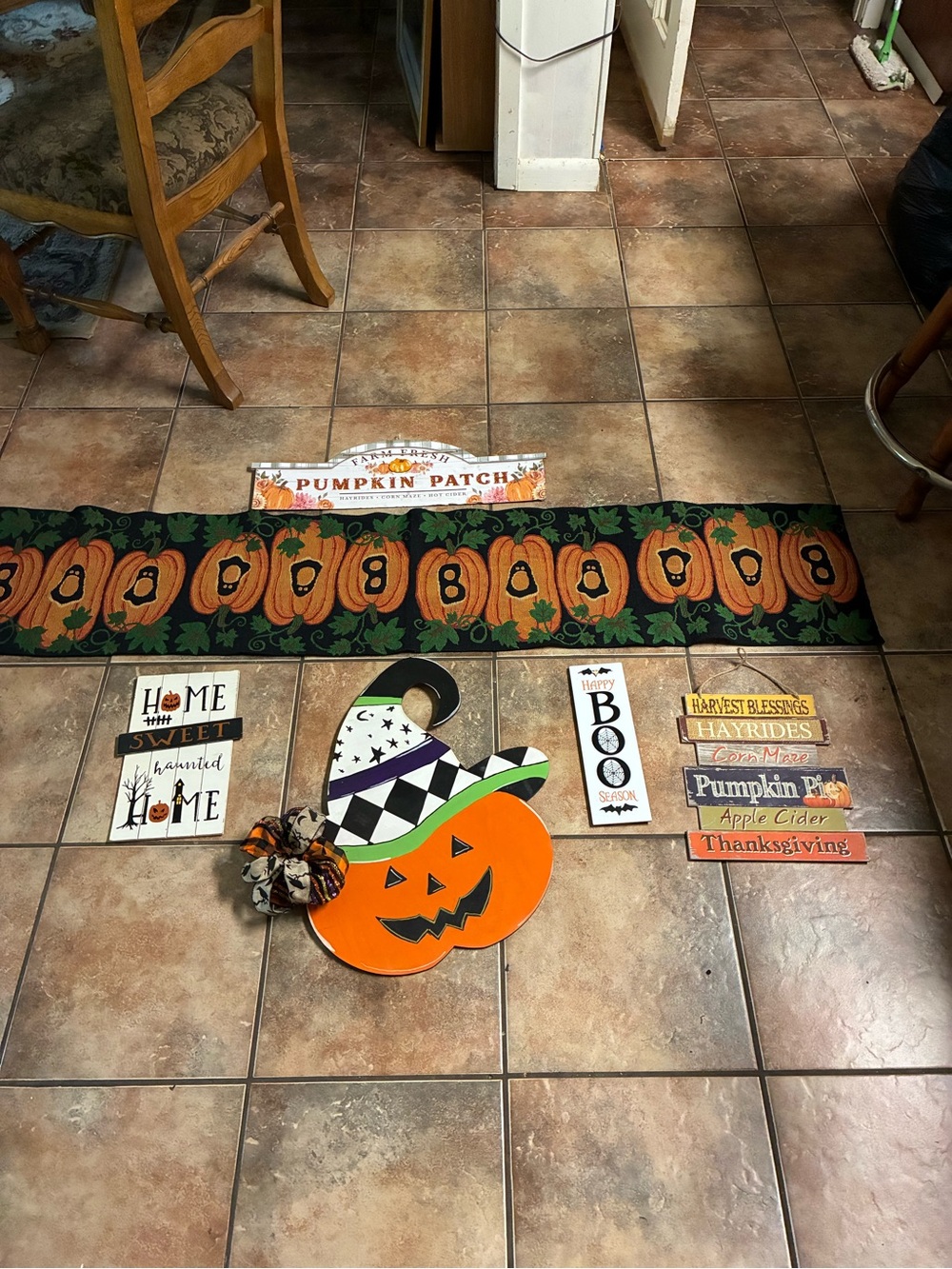 Halloween Pumpkin Door Hanger - Orange Pumpkin Decor